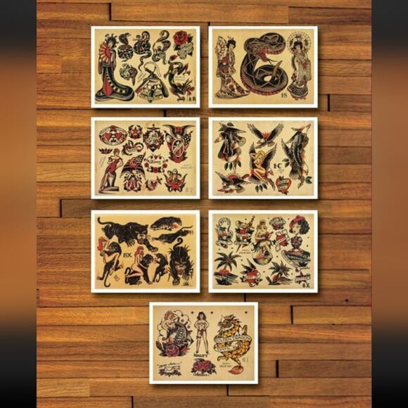 Set of 31 American Traditional Flash Sheet Prints, Size 8.5 x 11 - Picture 4 of 4